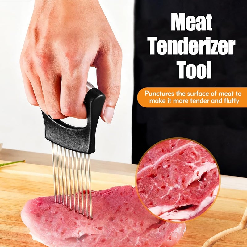 CNTVO Onion Holder for Slicing, Stainless Steel Onion Slicer, Onions Slicer Holder with Protective Cover, Multi-Use Vegetable Chopper for Onions Tomatoes Avocados Potato Eggs Kiwifruit Meat Lemon - Image 4